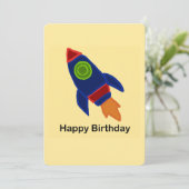 🚀宇宙ロケット船ハッピーバースデー 招待状 (スタンド正面)