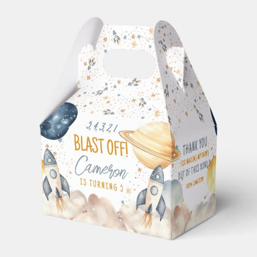 宇宙ロケット船宇宙誕生日会 フェイバーボックス (裏面サイド)