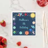 宇宙ロケット船宇宙飛行士惑星誕生日 スタンダードカクテルナプキン (インサイチュ)