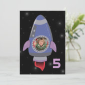 宇宙ロケット船少年バースデーパーティー招待状 招待状 (スタンド正面)