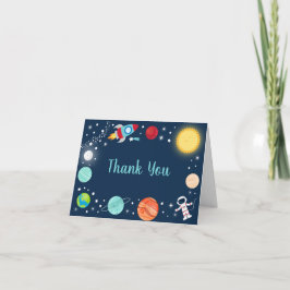 宇宙ロケット船惑星誕生日ありがとう サンキューカード