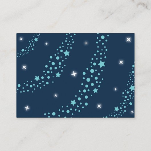 宇宙ロケット船惑星赤ちゃんシャワー予約リクエスト エンクロージャーカード (裏面)