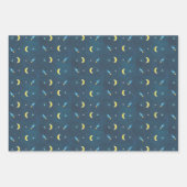 宇宙ロケット船模様 ラッピングペーパーシート (正面3)