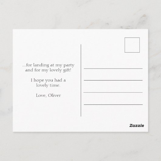 宇宙ロケット船誕生日ありがとう ポストカード (裏面)