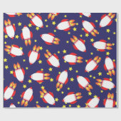 宇宙ロケット船誕生日パーティー ラッピングペーパー (フラット)