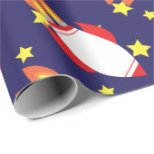 宇宙ロケット船誕生日パーティー ラッピングペーパー (ロールコーナー)