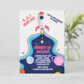 宇宙ロケット船誕生日パーティー 招待状 (スタンド正面)