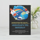 宇宙ロケット船誕生日招待状 招待状 (スタンド正面)