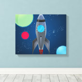 宇宙ロケット船 キャンバスプリント (インサイチュ (ウッドフロア))