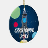 宇宙ロケット船 セラミックオーナメント (右)