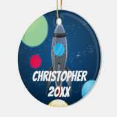 宇宙ロケット船 セラミックオーナメント (左)