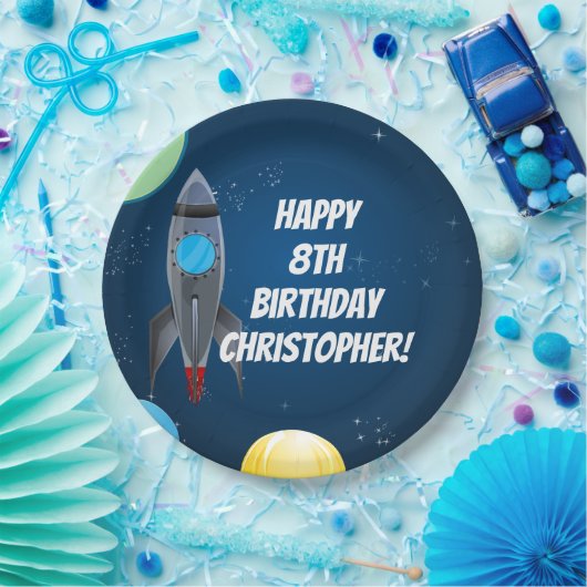 宇宙ロケット船 ペーパープレート (パーティー)