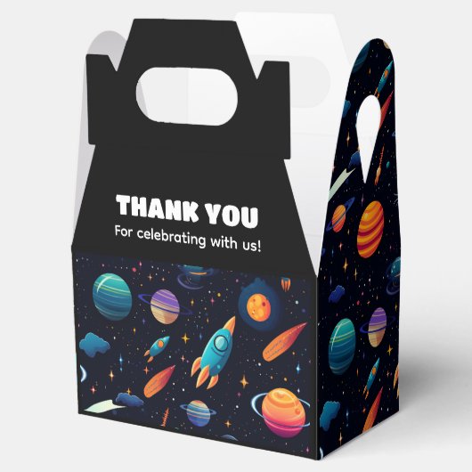 宇宙ロケット誕生日パーティーの好意ボックス フェイバーボックス (オープン)