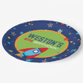 宇宙ロケット誕生日パーティー紙プレート ペーパープレート (アングル)