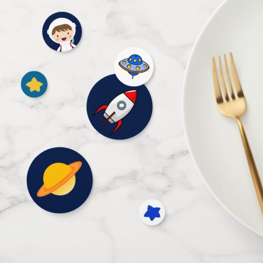 宇宙ロケット誕生日パーティー コンフェッティ (グループ)