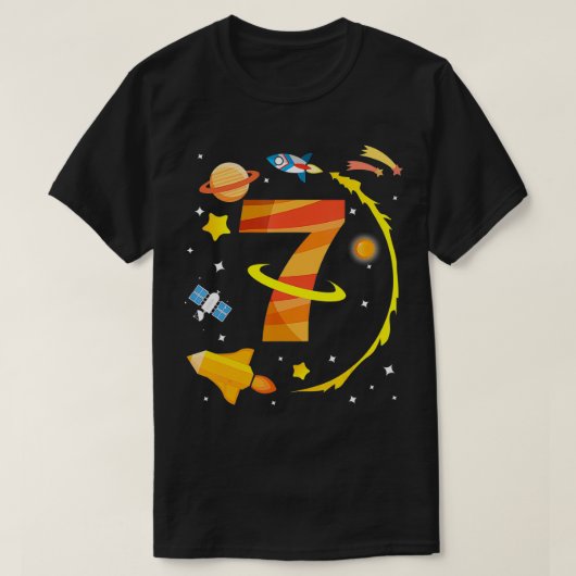 宇宙ロケット飛行機スターズ7歳生まれ2011 Tシャツ (デザイン正面)