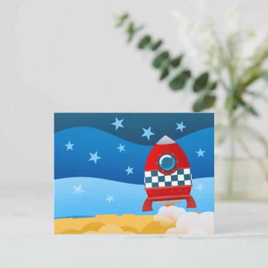 宇宙ロケット – はがき (スタンド正面)