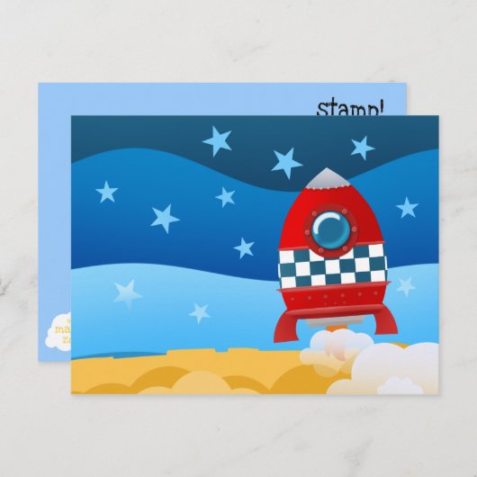 宇宙ロケット – はがき (正面/裏面)