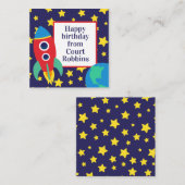 宇宙ロケット ギフト同封カード ノートカード (正面/裏面)