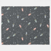 宇宙ロケット フリースブランケット (正面(横))