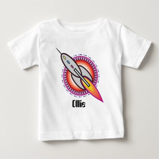 宇宙ロケット 無限の彼方へ ベビーTシャツ (正面)