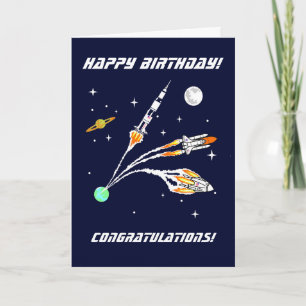 宇宙ロケット – 誕生日カード カード