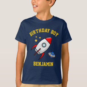 宇宙ロケット 誕生日パーティー 男の子 Tシャツ