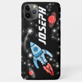 宇宙ロケット 黒い男の子の名前 Case-Mate iPhoneケース (裏面)