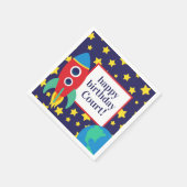 宇宙ロケパーソナライズされたットパーティーナプキン スタンダードカクテルナプキン (角)