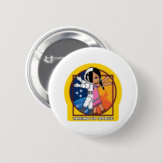 宇宙ロゴの取得 缶バッジ (正面&裏面)