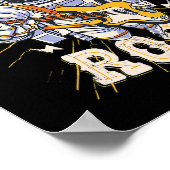 宇宙ロック宇宙飛行士ギターミュージック愛好家のためのギタ ポスター (角)