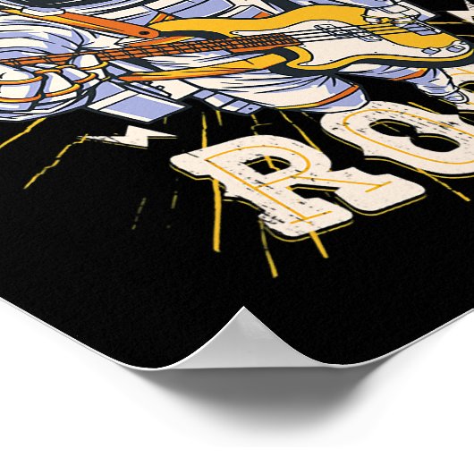 宇宙ロック宇宙飛行士ギターミュージック愛好家のためのギタ ポスター (角)