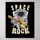 宇宙ロック宇宙飛行士ギターミュージック愛好家のためのギタ ポスター (正面)