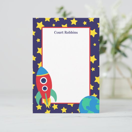 宇宙ロッパーソナライズされたトノートカード サンキューカード (スタンド正面)