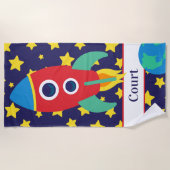 宇宙ロッパーソナライズされたトビーチタオル ビーチタオル (正面)