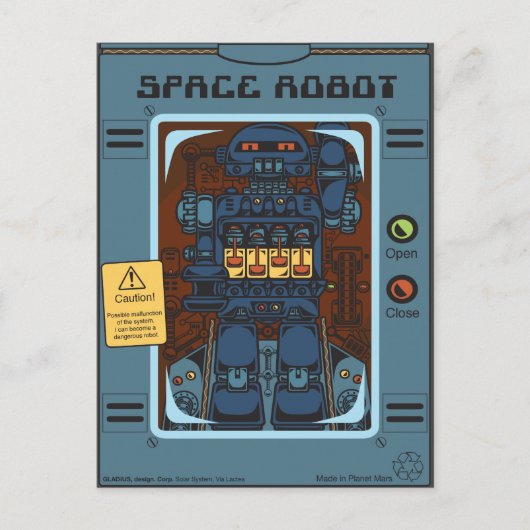 宇宙ロボット箱玩具 ポストカード (正面)