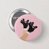 宇宙ローカッコいいラースケート選手ダービースケーターの贈り物 缶バッジ (正面&裏面)