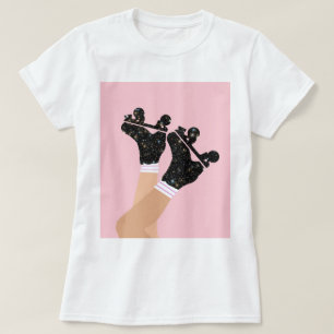 宇宙ローカッコいいラースケート選手ダービースケーター女子 Tシャツ