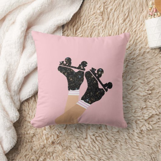 宇宙ローカッコいいラースケートDERBYスケーターピンク クッション (ブランケット)