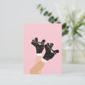 宇宙ローカッコいいラースケートDERBYスケーターピンク ポストカード (スタンド正面)