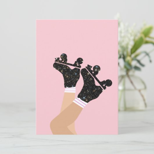 宇宙ローカッコいいラースケートDERBYスケーターピンク 招待状 (スタンド正面)