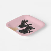 宇宙ローモダンラースケートのダービーピンクパーティー ペーパープレート (傾斜あり)