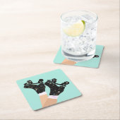 宇宙ローモダンラースケートのローラーダービーミント スクエアペーパーコースター (インサイチュ)