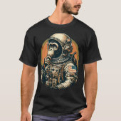 宇宙ヴィンテージ旅行宇宙飛行士モンキーグラフィックアート Tシャツ (正面)