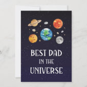 宇宙一のパパの引用 フラットデザイン 父の日 カード (正面)