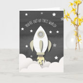 宇宙一のロケット バレンタイン カード (黄色い花)