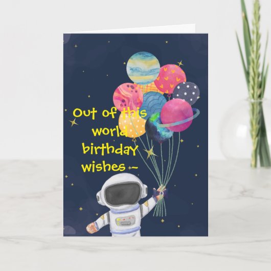 宇宙一の子供の誕生日カード サンキューカード (正面)