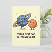 宇宙一の最高のパパへ 面白い父の日 招待状 (スタンド正面)