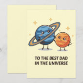 宇宙一の最高のパパへ 面白い父の日 招待状 (正面/裏面)