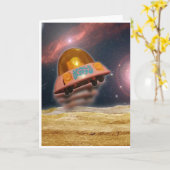 宇宙乳母車折りグリーティングカード カード (黄色い花)